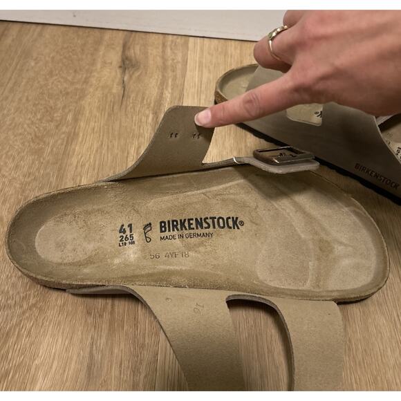 *NEW* Birkenstock EU 41 W 10 M 8 Arizona Tobacco Brown Oiled Leather Normal Fit - Picture 6 of 8